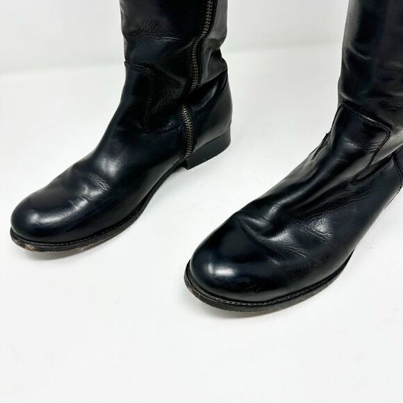 Frye Black Leather Tall Zip Riding Equestrian Boots Womans 7.5 - Picture 10 of 14